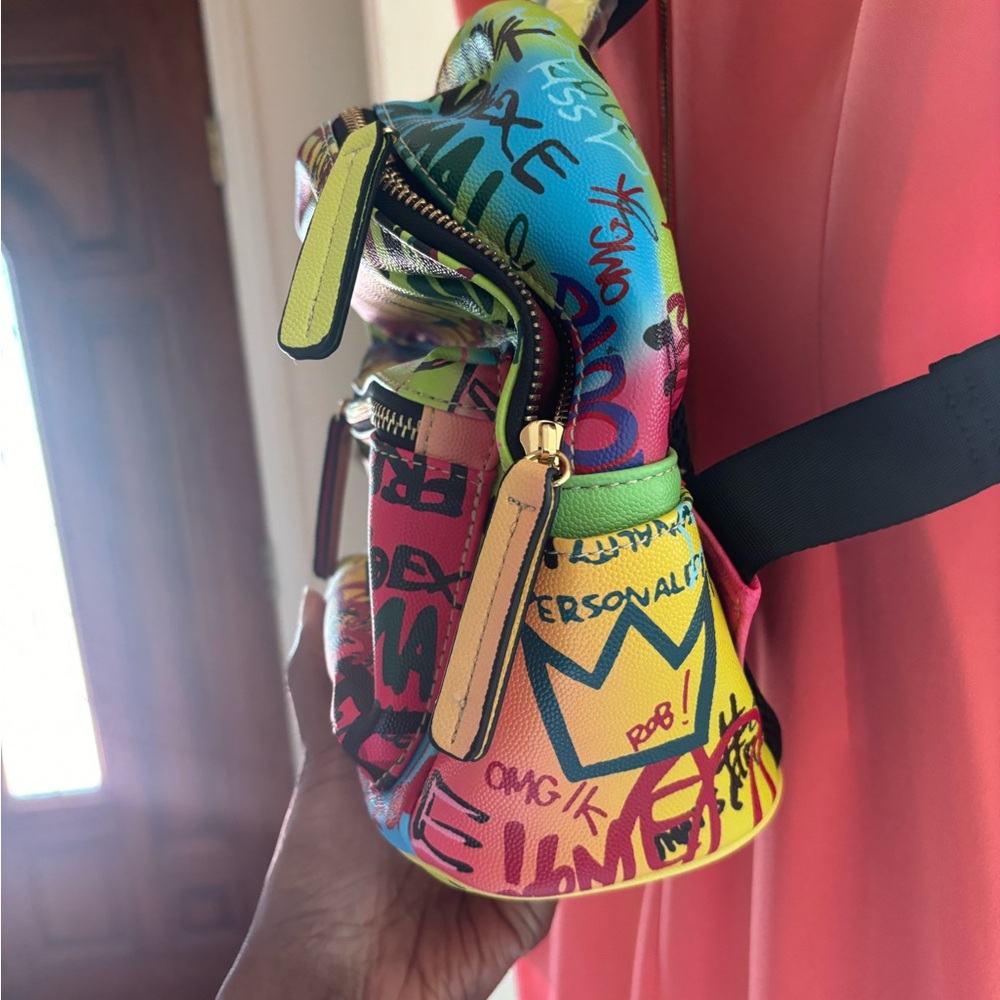 Multicolor Graffiti Small Backpack - image 5